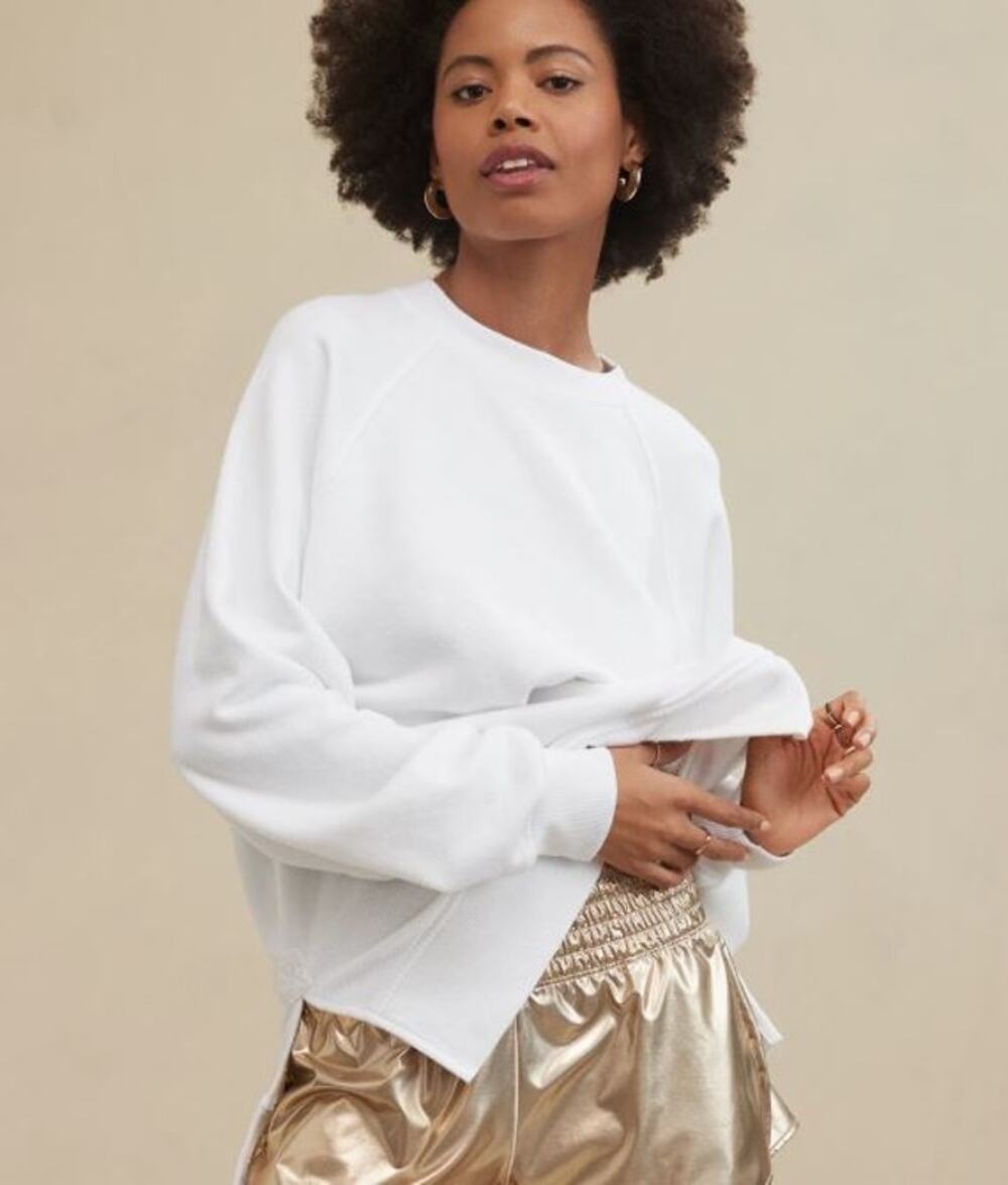 OFFLINE by Aerie Beach Party Oversized Crewneck Sweatshirt Large White Lounge